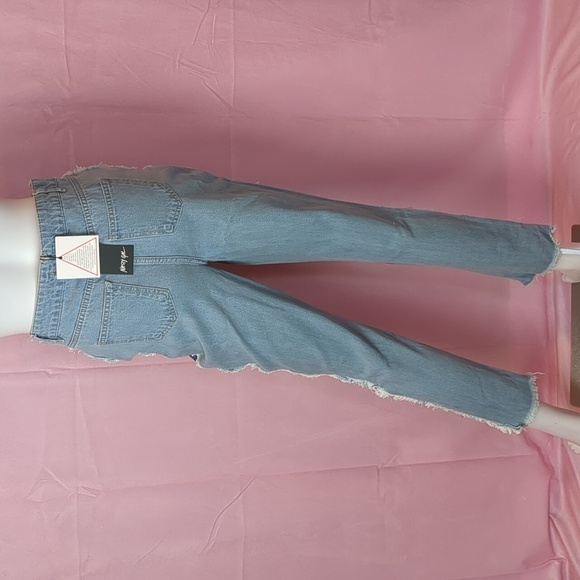 Nasty Gal Two Tone for One Distressed Seams Denim Jeans size 0 - Picture 3 of 6